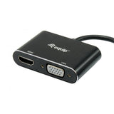 Equip 133386 USB-zu-HDMI-VGA-Adapter, USB 3.2 Gen 1 Typ A, HDMI-Ausgang, 1920 x 1080 Pixel