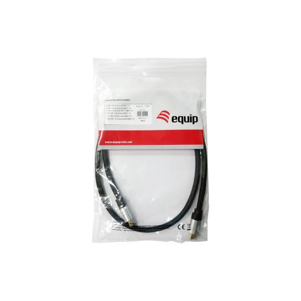 Equip 119383 HDMI-Kabel, HDMI Typ A, 48 Gbit/s, Audio-Rückkanal (Bogen), Schwarz, Silber, 5 m