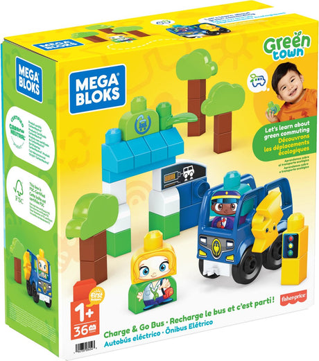 Mega Bloks Green Town ladet und fährt einen Bus