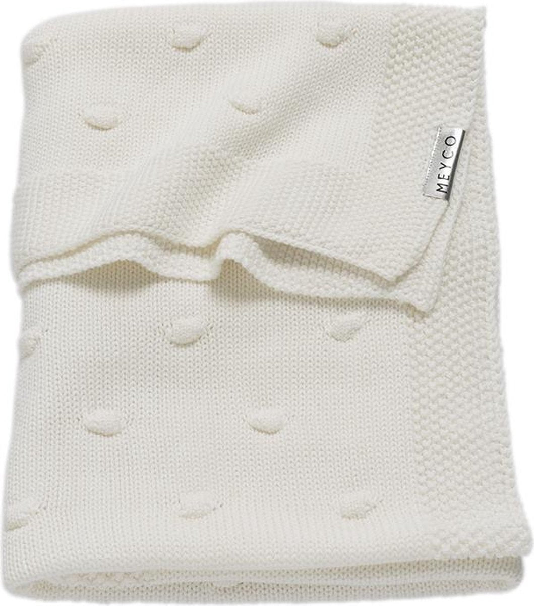 Meyco Baby Knots Kinderbettdecke – gebrochenes Weiß – 100 x 150 cm – 1,0 Tog