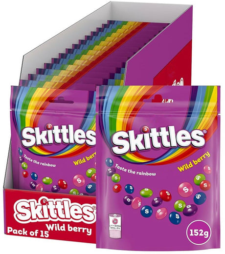 Skittles - Bonbons - Waldbeere - 15 Beutel - 152 Gramm