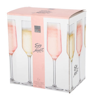 Royal Leerdam Champagnergläser-Set, 6-teilig, 21 cl, transparentes Glas.