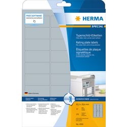 Herma 4592 Typenschild-Etiketten – Silber – A4 – 63,5 x 29,6 mm