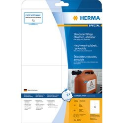 Herma strapazierfähige Etiketten 105 x 148 20 Blatt weiß 80 Stück 4576