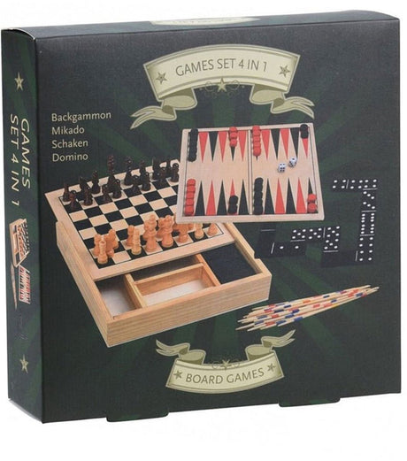 4-in-1-Spielbox aus Holz