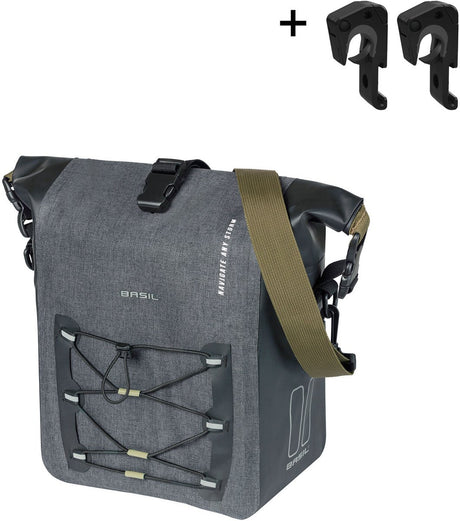 Basilikum Navigator Storm M - sportliche und funktionelle Single -Fahrrad -Tasche - Schwarz