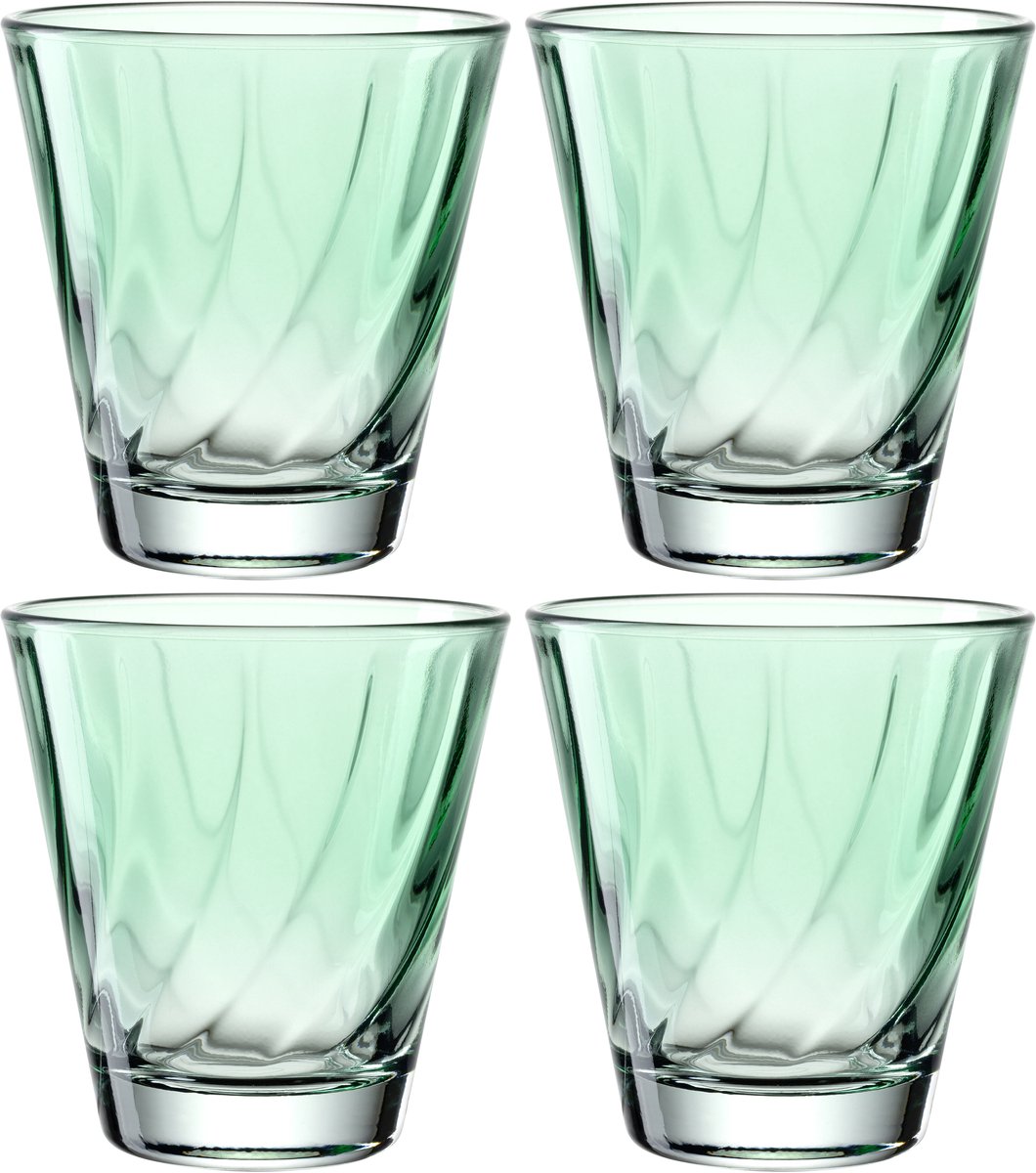 Leonardo Twist Trinkglas 215ml grün - Set 4