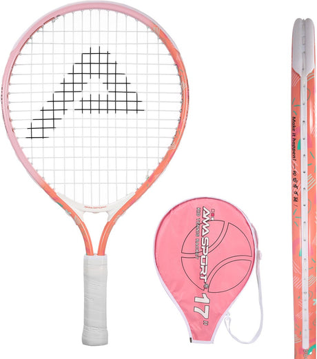 Ama Sport Kinder-Tennisschläger Pink 17 Zoll – leichter Junior-Schläger mit Tasche – ideal für Anfänger –
