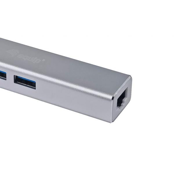 Rüsten Sie den 133481 USB-C-auf-3-Port-USB-3.0-Hub mit einem Gigabit-Adapter aus
