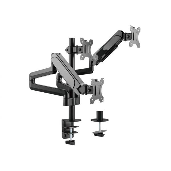 Equip 650134 17 -27 Tischhalterung für drei Monitore, Klemme, 21 kg, 75 x 75 mm, 100 x 100 mm