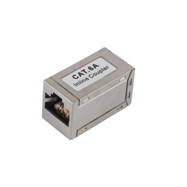 Vybavit 221171 CAT.6A SHIELDED MODULAR INLINE COUPLER, RJ-45, RJ-45, stříbro