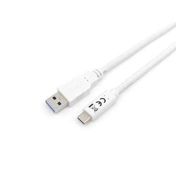 Udstyr 128363 USB 3.2 Gen 1 Type-C til et kabel, USB 3.2 Gen 1, 5000 Mbit S, M M, 1 M, White