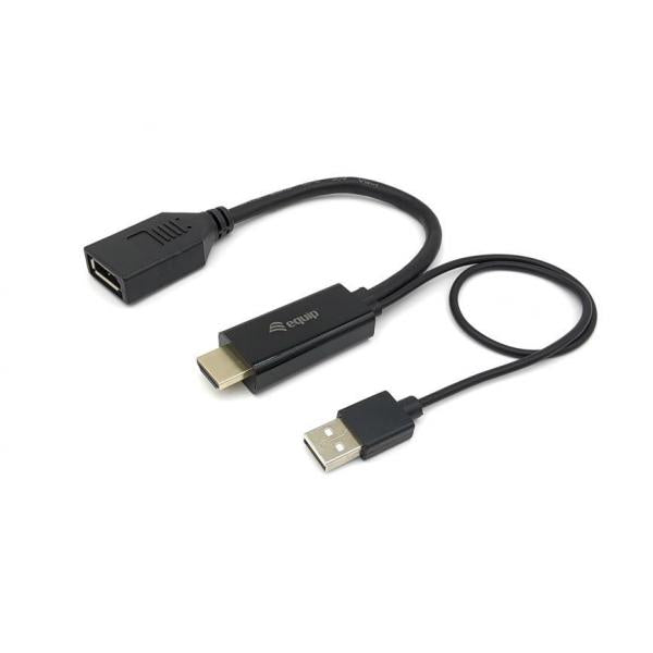 Equip equip 119039 hdmi to displayport adapter, 0.15 m, hdmi type a (standard) displayport, male, straight