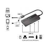 Equip equip 128956 4-port usb 3.0 hub with usb-c adapter, usb 3.2 gen 1 type-a, 5000 mbit s, black