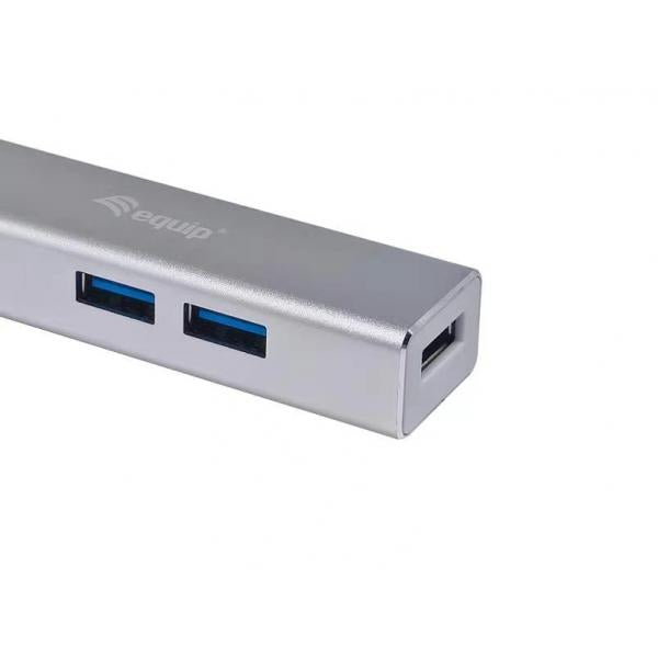 Equip 128958 USB-C-zu-4-Port-USB-3.0-Hubs, USB 3.2 Gen 1 Typ-C, Typ-A, 5000 Mbit/s, Silber