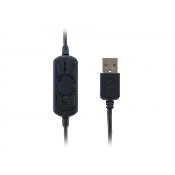 Equip 245305 USB-Headset, Headset, Kopfband, Büro-Callcenter, schwarz, binaural, Inline-Steuerung u