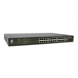 Levelone GEP-2821 28-Port-Gigabit-PoE-Switch, 24x PoE-Ausgänge, 2x Gigabit RJ45, 2x Gigabit SFP, 1h