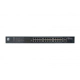 Levelone GEP-2821 28-Port-Gigabit-PoE-Switch, 24x PoE-Ausgänge, 2x Gigabit RJ45, 2x Gigabit SFP, 1h