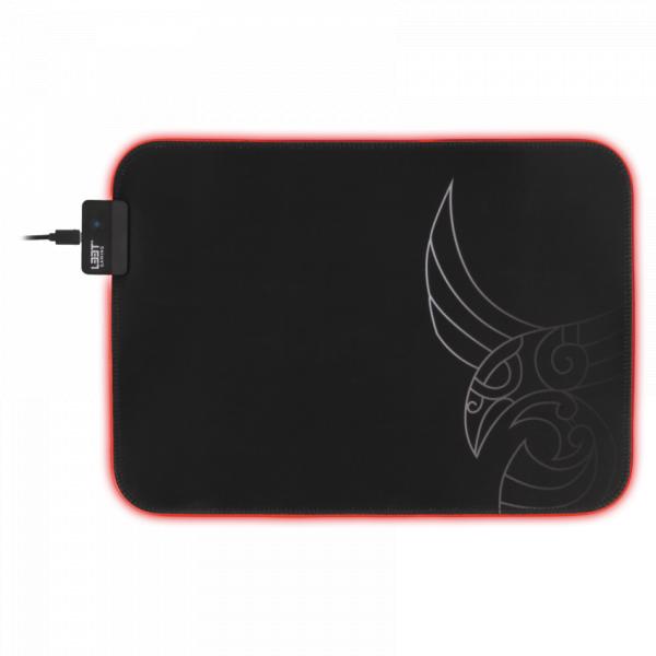 L33T Gaming 160405 Karlvagn RGB-Gaming-Mauspad, mittelgroß, schnelle Oberfläche. 355 x 255 x 3 mm, schwarz