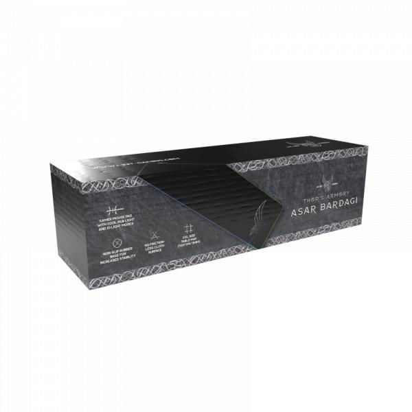 L33t Gaming 160406 Asar Bardagi XXL RGB-Gaming-Mauspad, schnelle Oberfläche. 920 x 294 x 3 mm, schwarz