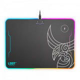 L33t Gaming 160378 Kvennavagn RGB-Hard-Gaming-Matte mit Qi-Ladung, 355 x 255 x 5,8 mm, schwarz