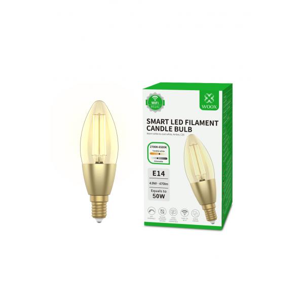 Woox R5141 Smart Candle C37-Filament-LED-Glühbirne, WLAN, E14, 4,9 W, 470 lm, warmweiß 2700 K