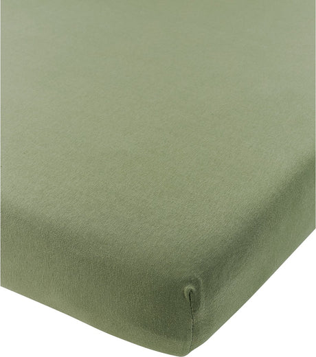 Meyco Baby Uni Spannbettlaken für Kinderbett – Jersey – Olivgrün – 60 x 120 cm