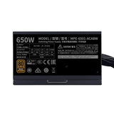 Cooler Master MPE-6501-AABW-BEU MWE 650 Bronze V2, ATX, 650 W, DC-to-DC + LLC, 88%, 120 mm, negro