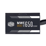 Cooler Master MPE-6501-AABW-BEU MWE 650 Bronze V2, ATX, 650 W, DC-TO-DC + LLC, 88%, 120 mm, sort