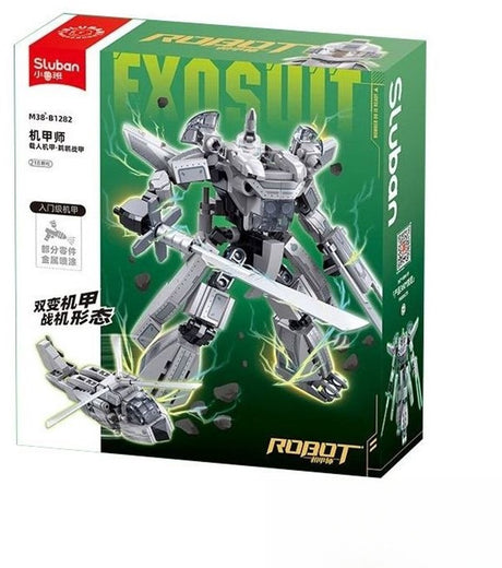 Sluban Exosuit Roboter-Helikopter Konstruktionsspielzeug 2in1 Actionfigur – Konstruktionsspielzeug – Bauset mit 218 Bausteinen – M38‑B1282 – ab 6 Jahren