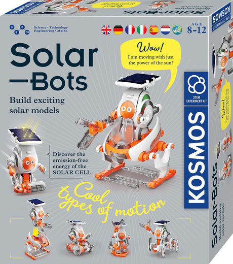 Kosmos Solar-Bots – Experimentierset – 5 solarbetriebene Roboter bauen – keine Batterien erforderlich – zwischen 4 Fahrzeugen wechseln – Sprachspielzeug – ab 8 Jahren
