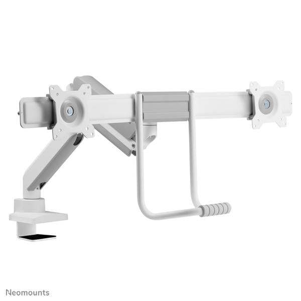 Neomounts ds75-450wh2 full-motion screen desk mount, 2 screens, topfix clamp grommet