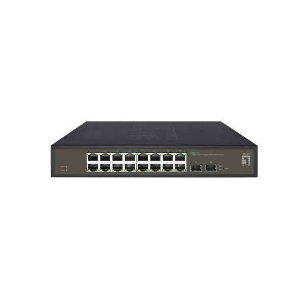 Levelone ges-2118 Hilbert 18-Port Smart Lite Managed L2 Switch, 16x RJ45 Gigabit, 2x SFP, 1000 Mbit/s