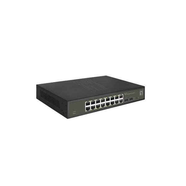 Levelone ges-2118 Hilbert 18-Port Smart Lite Managed L2 Switch, 16x RJ45 Gigabit, 2x SFP, 1000 Mbit/s