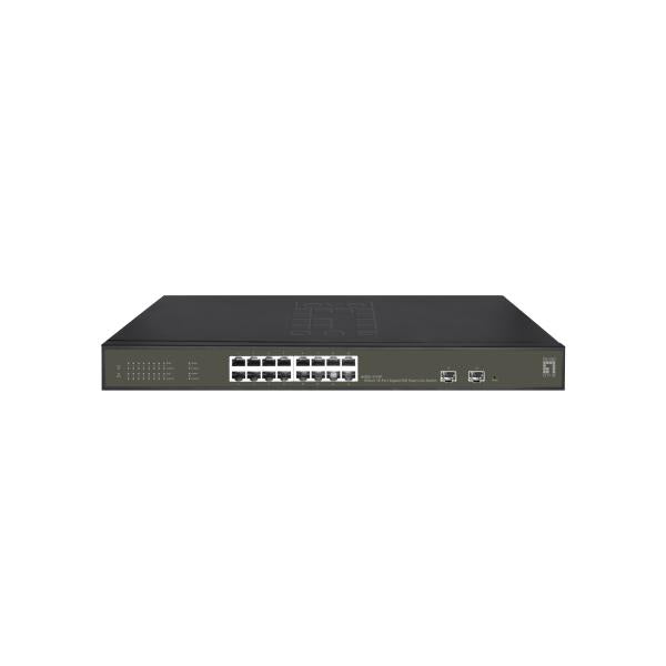 Levelone ges-2118p Hilbert 18-Port-Gigabit-PoE-Smart-Lite-Managed-L2-Switch, 16x PoE, 230W, 2x SFP