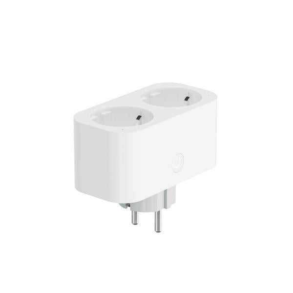 Woox R6153 intelligenter Doppelstecker mit Energiezähler und Erdungsanschluss