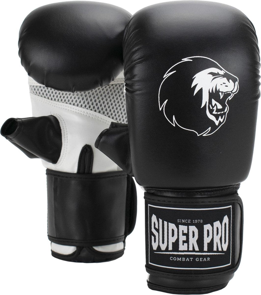 Super pro combat gear victor bokszakhandschoenen zwart wit medium