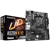 Gigabyte A520M K V2, Matx, AMD AM4, A520, DDR4, 5100 MHz, USB 3.2 Gen 1, M.2, GBE LAN