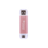 Transcend transcend ts1tesd310p esd310p external ssd, 1 tb, usb 10gbps, type c a, 1050 950 mb s, pink