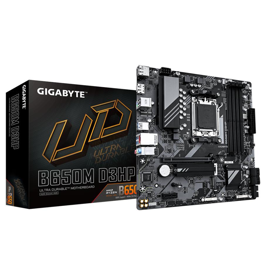 Gigabyte B650M D3HP B650M D3HP, AMD AM5, Ryzen 7000, DDR5 7600 MHz, PCIe 4.0, 2,5 GBE LAN