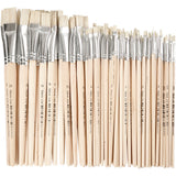 Creativ Company Nature Line Pinsel, Größe 00+0+1+2+4+12+14+20, L: 18-22 cm, B: 3-20 mm, flach, 68 Stück 1 Box