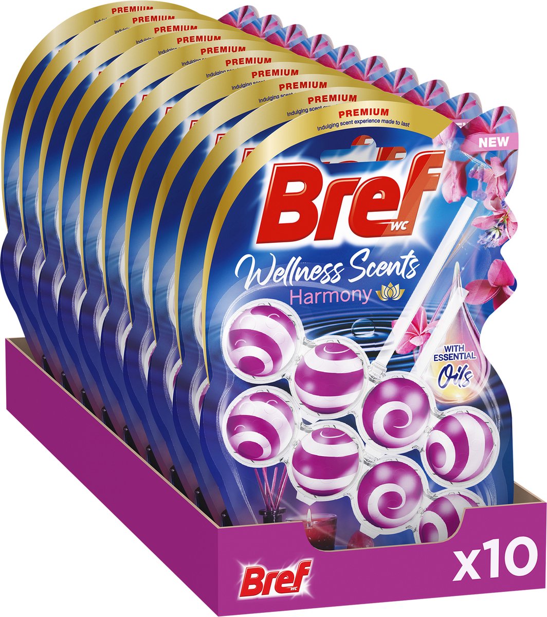 Bref – Wellness-Düfte – Harmonie – Toilettenblock – entspannendes Dufterlebnis – Vorteilspack – 10 x 2 Stück