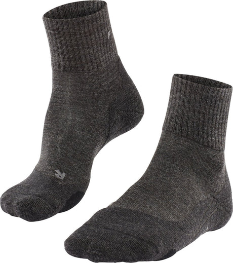 Falke TK2 Wool Short Anti-Blister Wandersocken aus dickem Woll-Funktionsmaterial Herren Grau - Größe 46-48