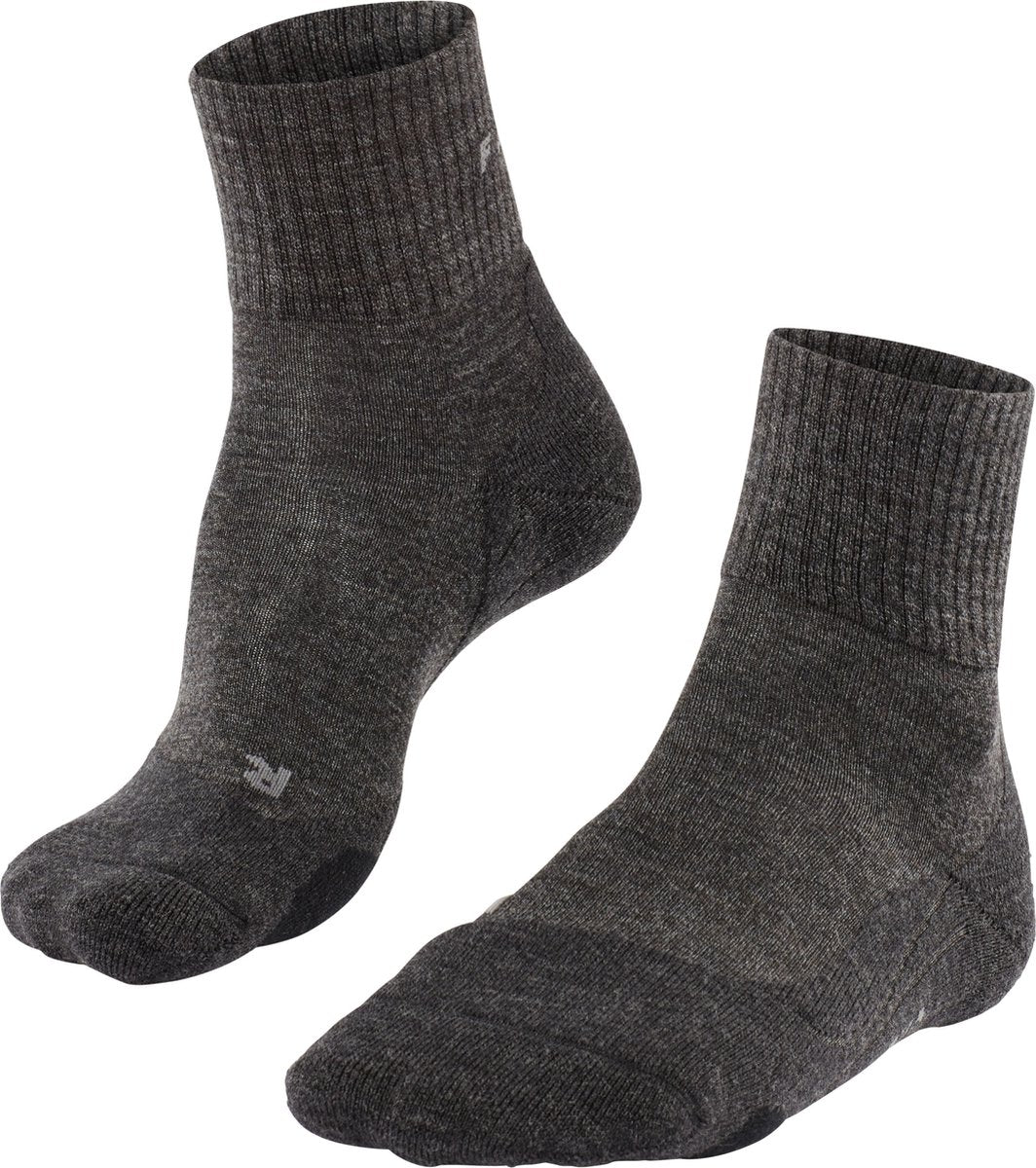 Falke TK2 Wool Short Anti-Blister Wandersocken aus dickem Woll-Funktionsmaterial Herren Grau - Größe 44-45