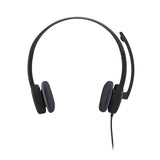 Logitech logitech 981-000589 h151 stereo headset, wired, office call center, 20 20000 hz, headset, black