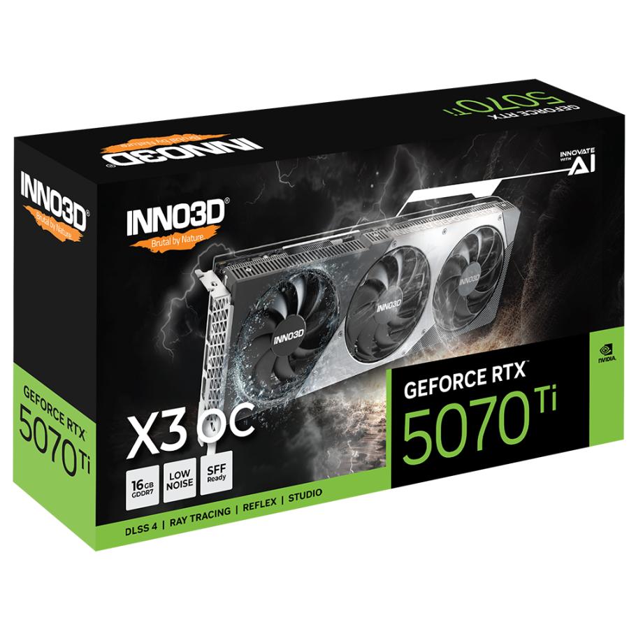 Inno3d n507t3-16d7x-176068n geforce rtx™ 5070 ti x3 oc, atx, 16GB, GDDR7, 256-bit, 896 GB s