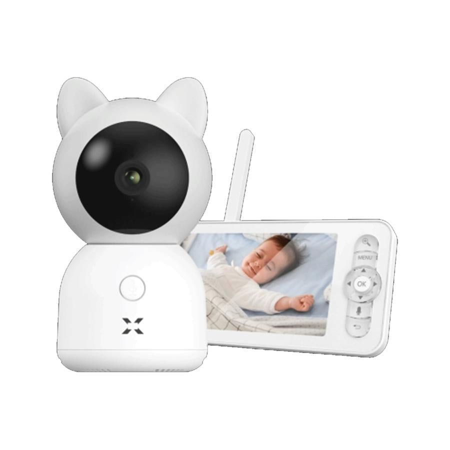 Xenon x7202 intelligente Babykamera mit Monitor, WLAN, 2,4 GHz, 3 MP, 2-Wege-Audio, SD, weiß