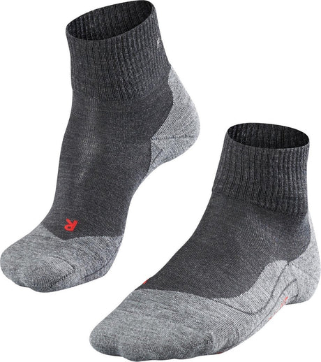 Falke TK5 kurze Anti-Blasen-Wandersocken aus dünnem Woll-Funktionsmaterial Damen Grau - Größe 35-36