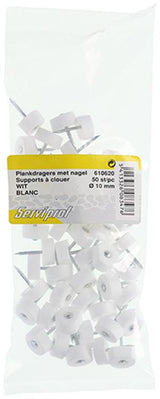 Mack 1013740 - 50 plankdragers + nagel wit ø 10 mm | 10 stuks