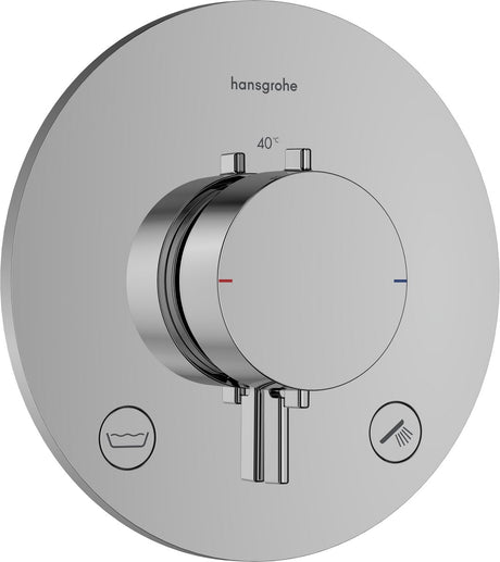 Hansgrohe Ecostat Comfort S – Einbauthermostat – 2 Funktionen – Brausethermostat – Sicherheitskombination EN1717 – Chrom
